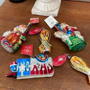 Christopher Radko Texas ornaments new w tags and 2 support our troops!